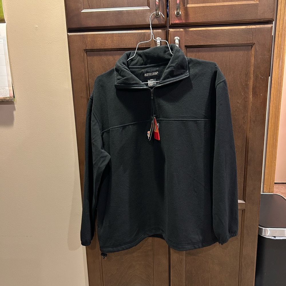 Austin Golf Collection 3/4 zip Men's Black Zip-Up Fleece Pullover